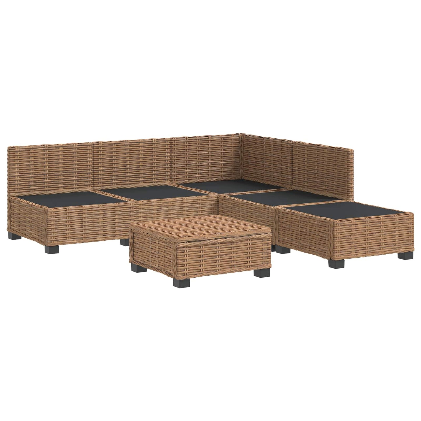 6 stk. Rattan Loungesæt med Puder GENDT Naturlig rattan