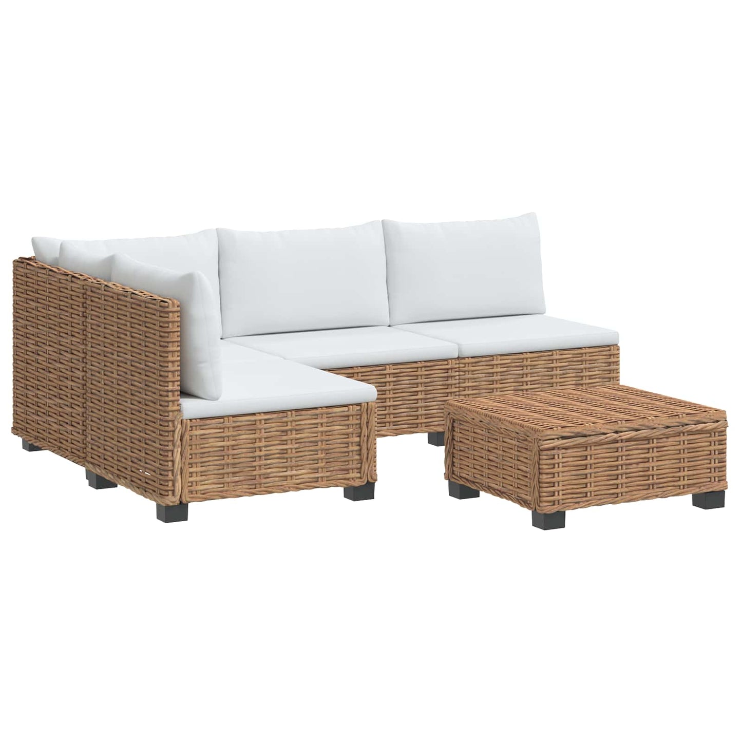 5 stk. Rattan Loungesæt med Puder GENDT Naturlig rattan