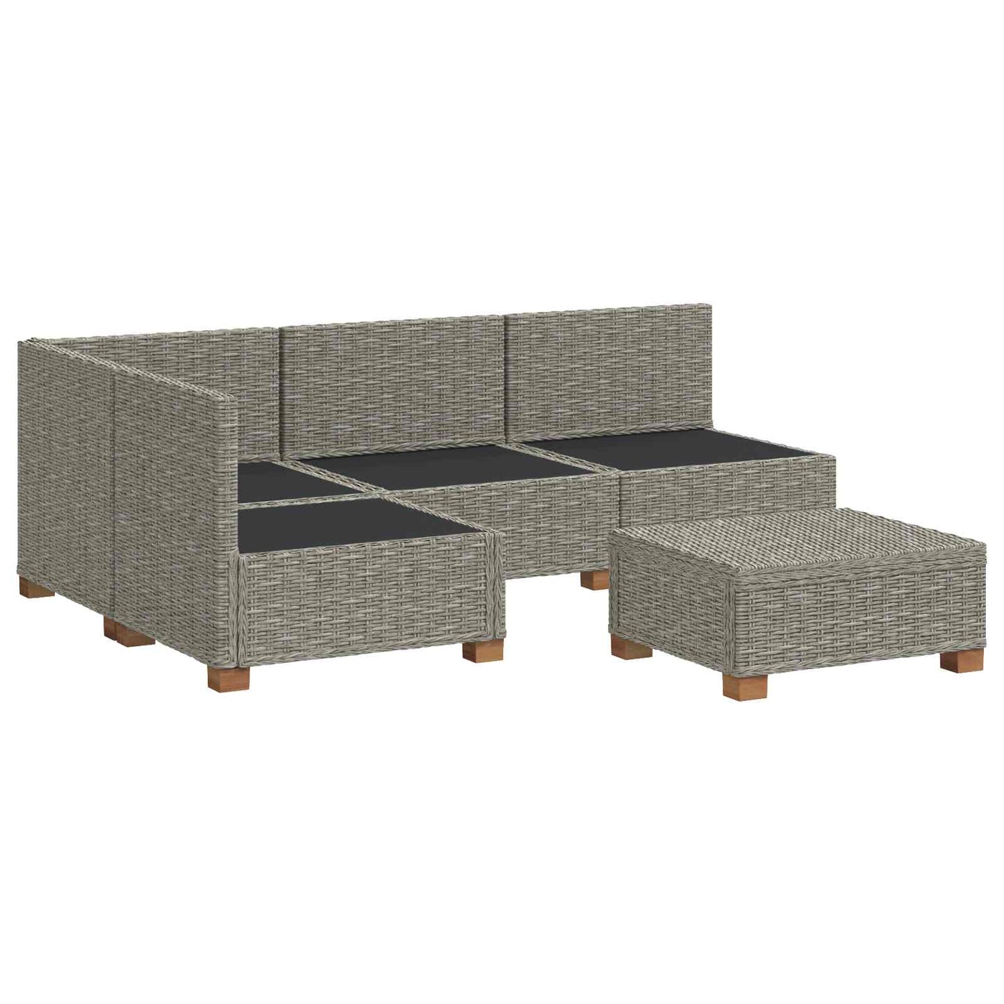 5 stk. Rattan Loungesæt med Puder GENDT Naturlig rattan