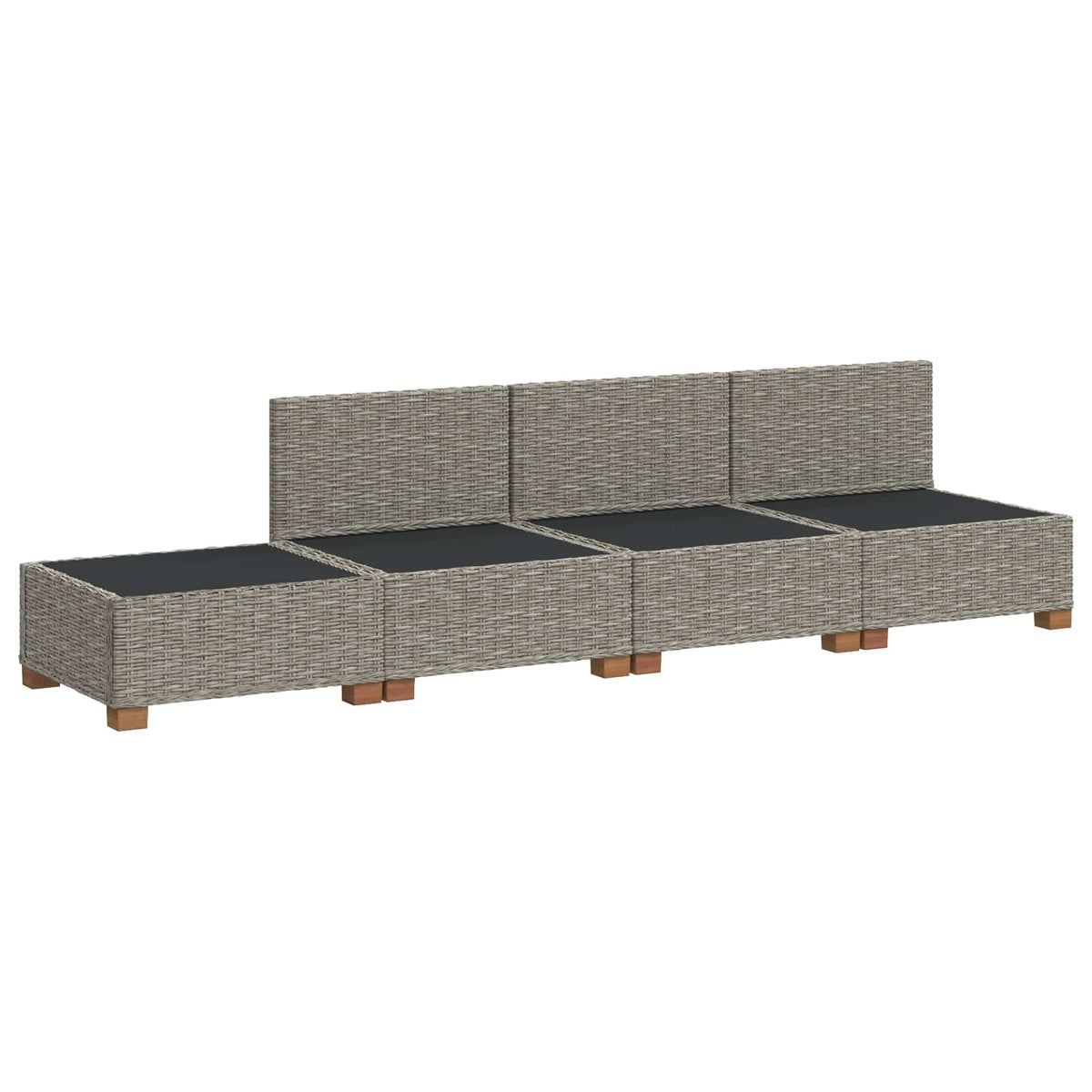 4 stk. Rattan Loungesæt med Puder GENDT Naturlig rattan
