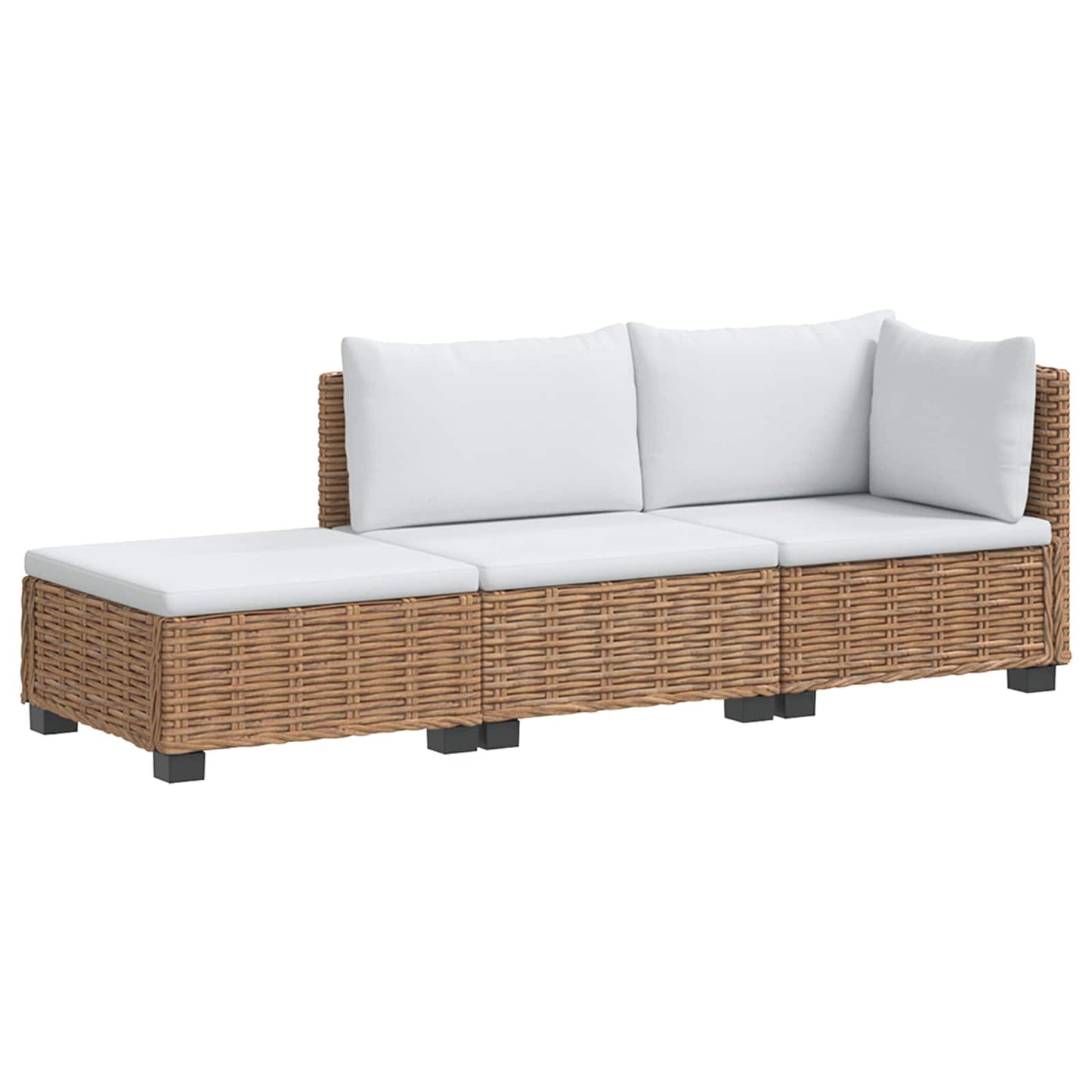 3 stk. Rattan Loungesæt med Puder GENDT Naturlig rattan