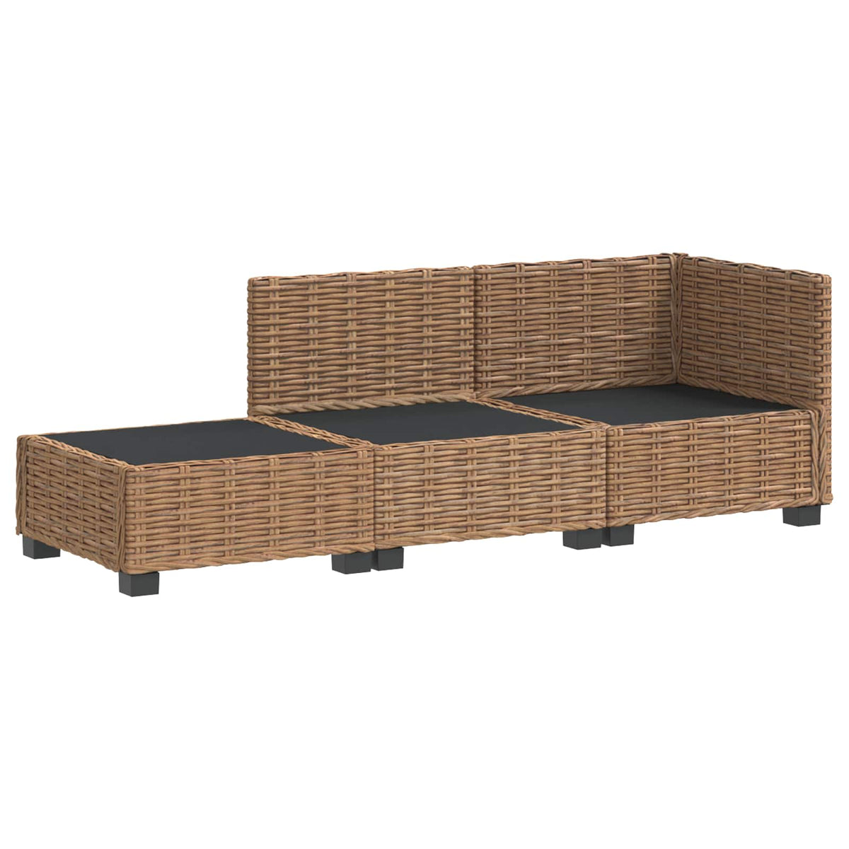 3 stk. Rattan Loungesæt med Puder GENDT Naturlig rattan