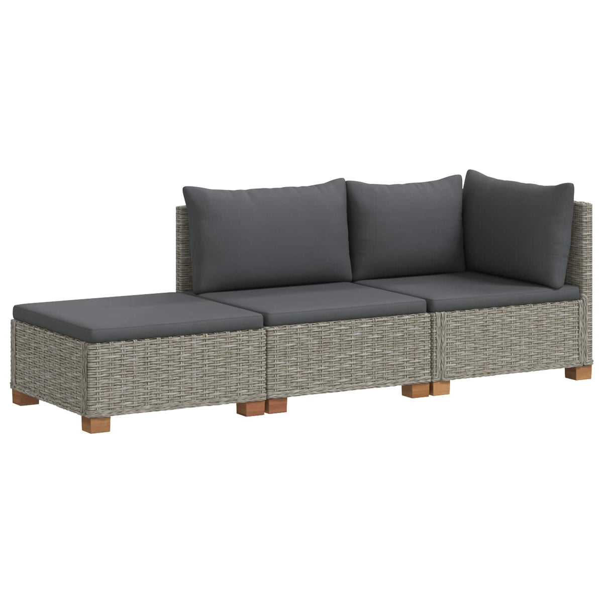 3 stk. Rattan Loungesæt med Puder GENDT Naturlig rattan
