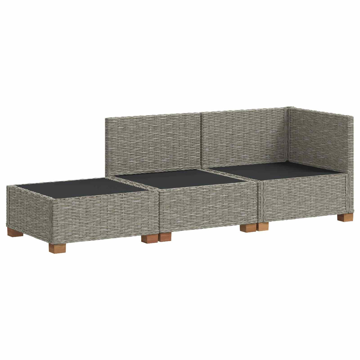3 stk. Rattan Loungesæt med Puder GENDT Naturlig rattan