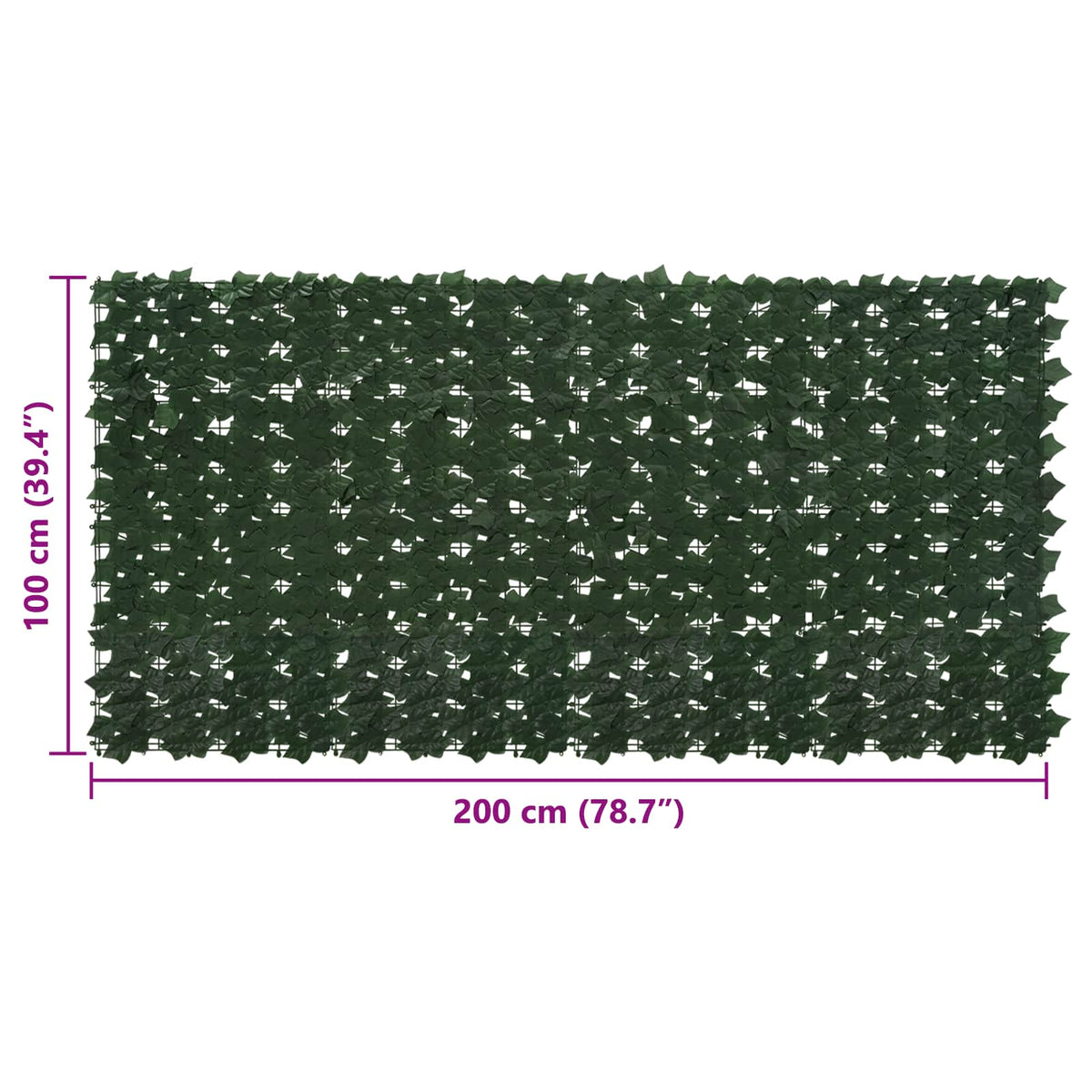 Altanscreen med blade Mørkegrøn 200 x 100 cm