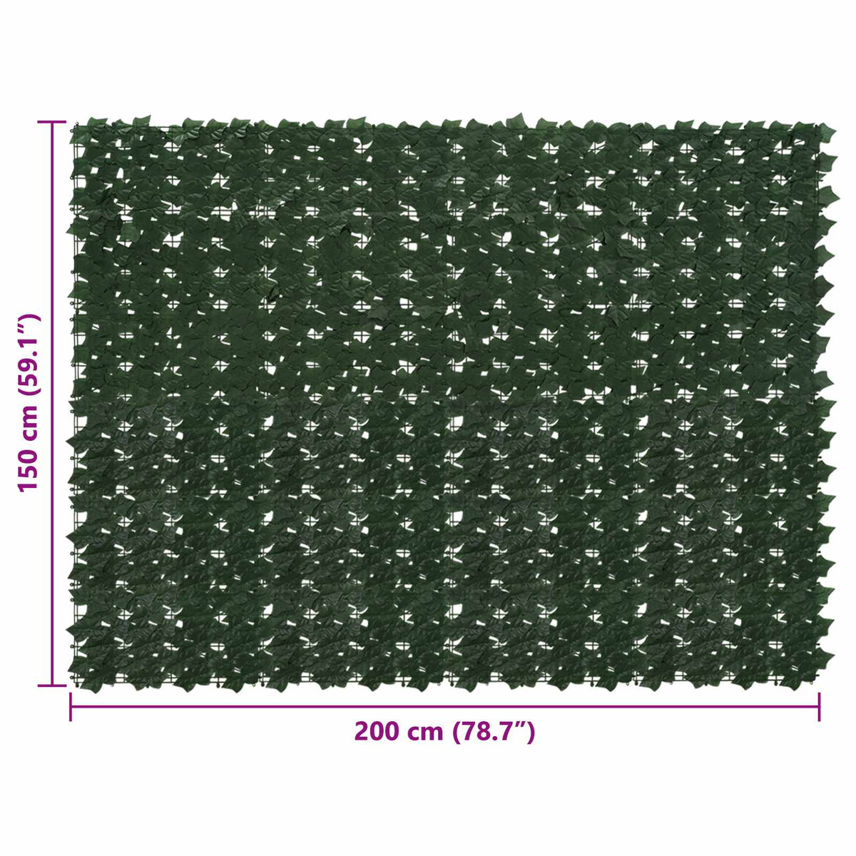 Altanscreen med blade Mørkegrøn 200 x 150 cm