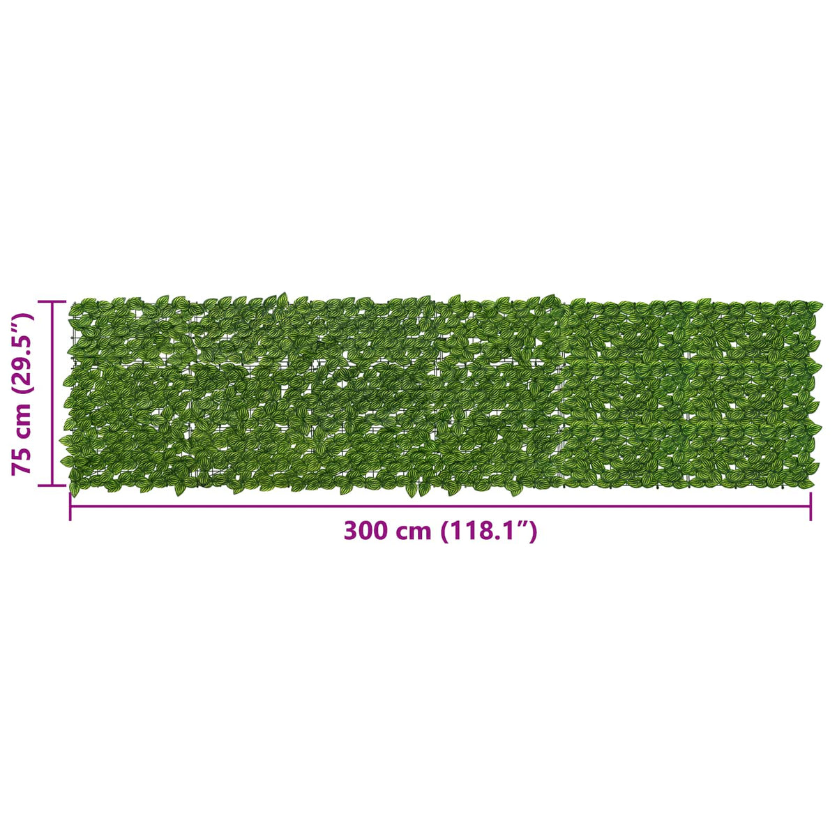Altanscreen med blade Grøn og Gul 300 x 75 cm