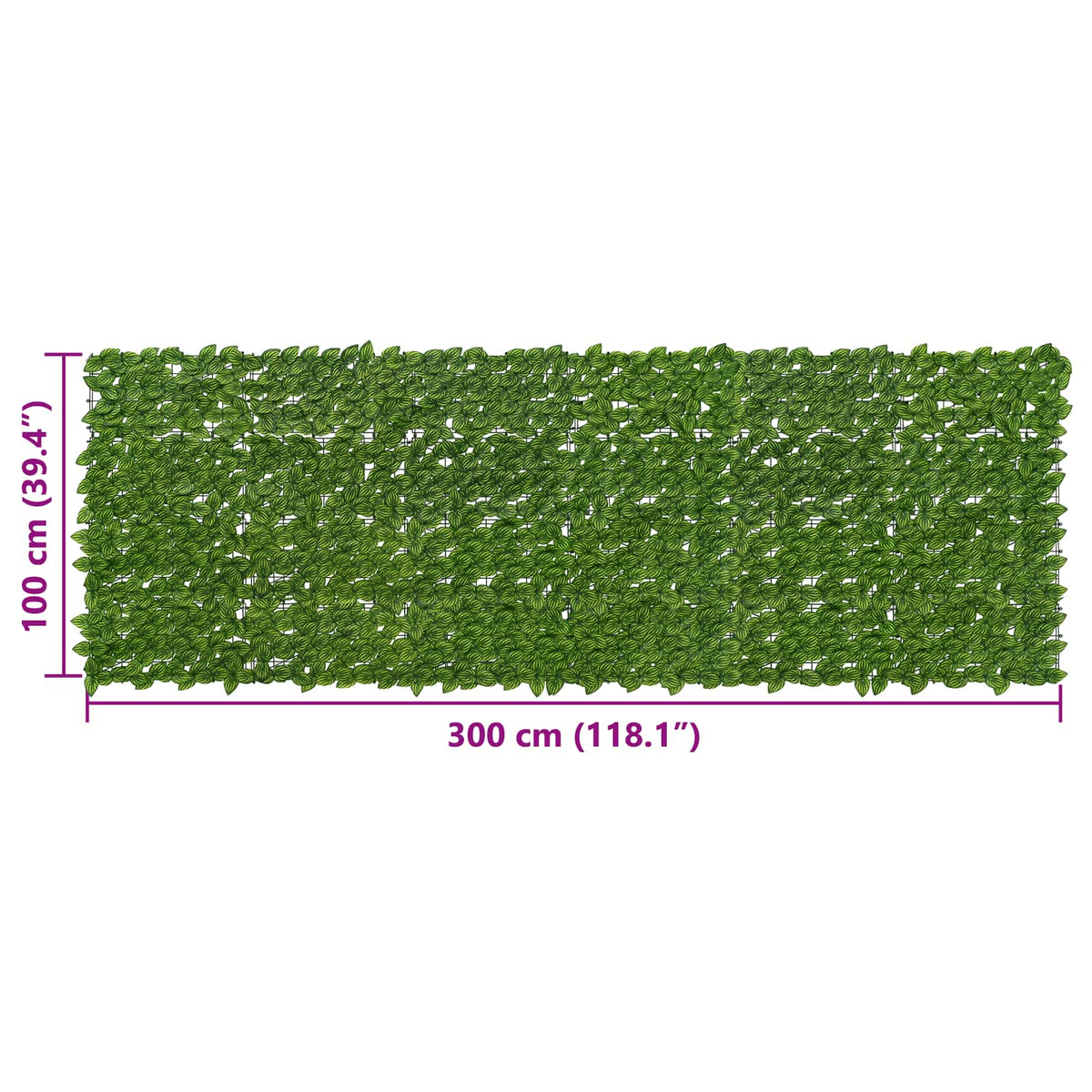 Altanscreen med blade Grøn og Gul 300 x 100 cm