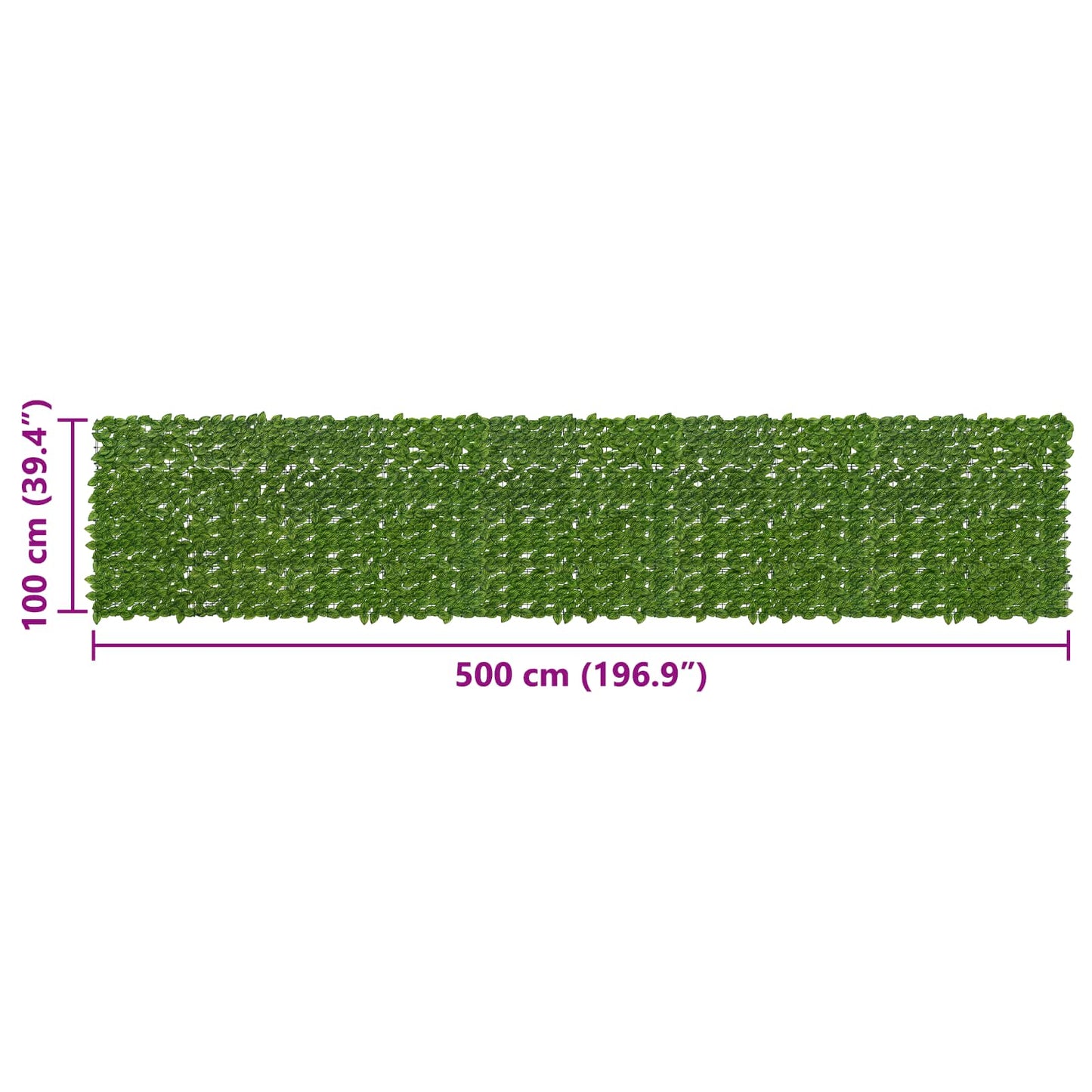 Altanscreen med blade Grøn og Gul 500 x 100 cm