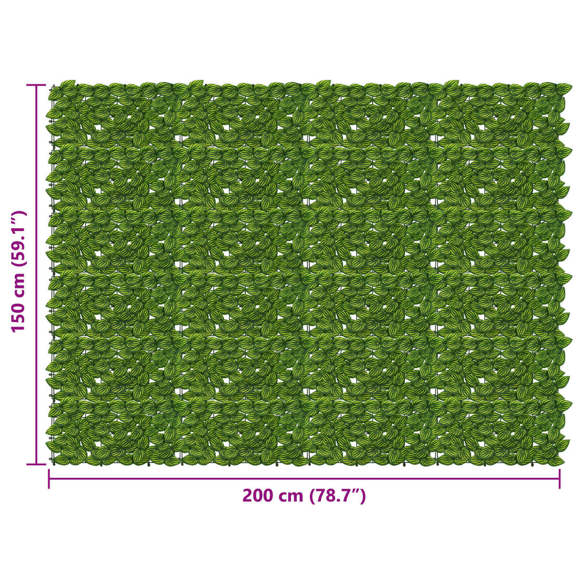 Altanscreen med blade Grøn og Gul 200 x 150 cm