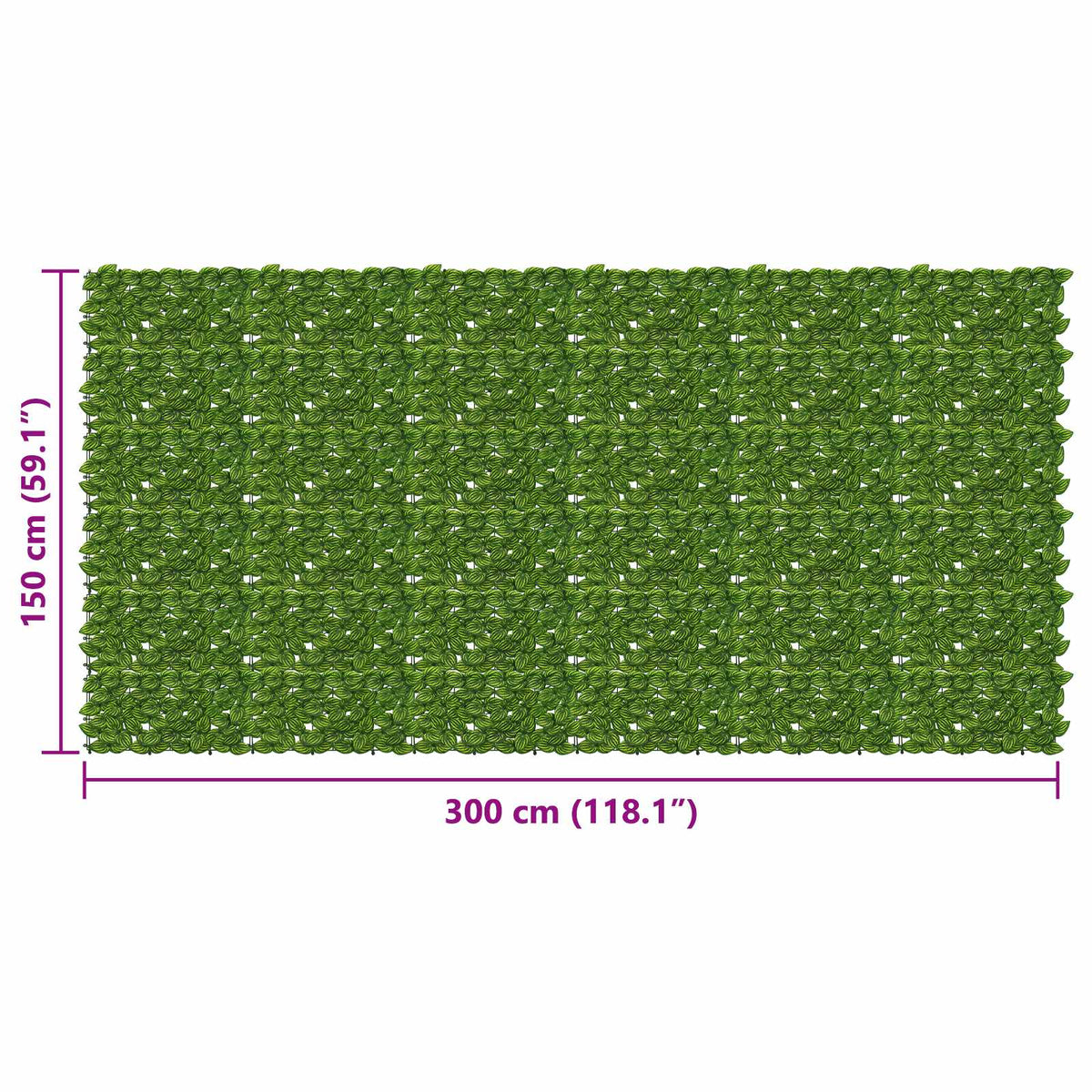 Altanscreen med blade Grøn og Gul 300 x 150 cm