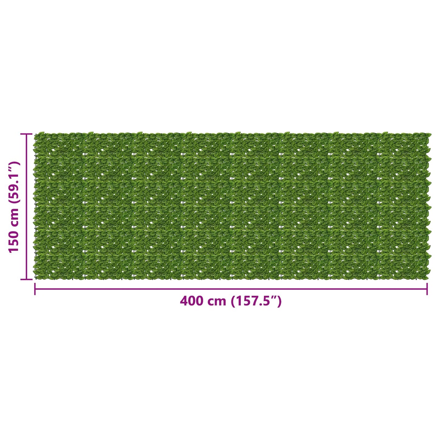 Altanscreen med blade Grøn og Gul 400 x 150 cm