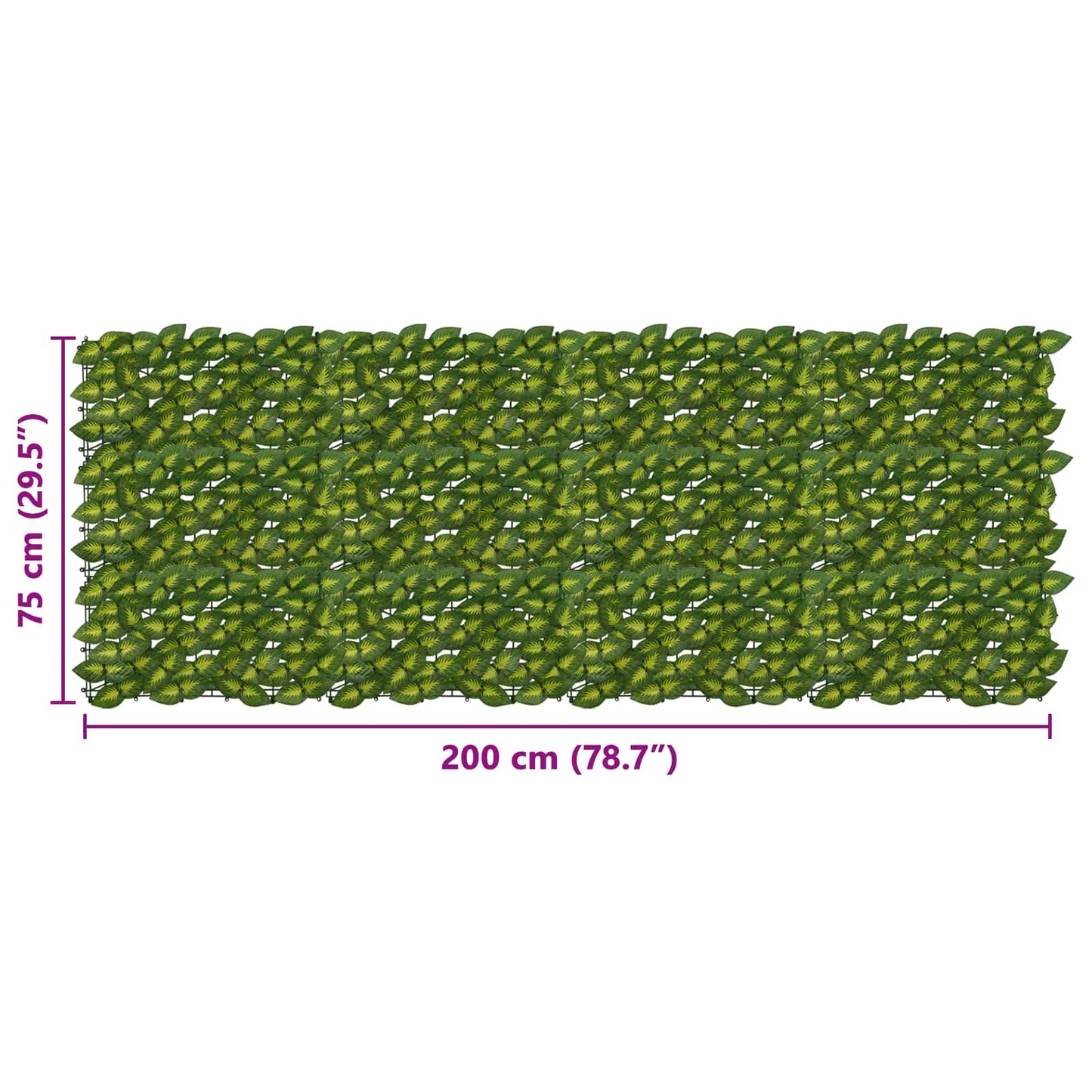 Altanscreen med blade Grøn og Gul 200 x 75 cm