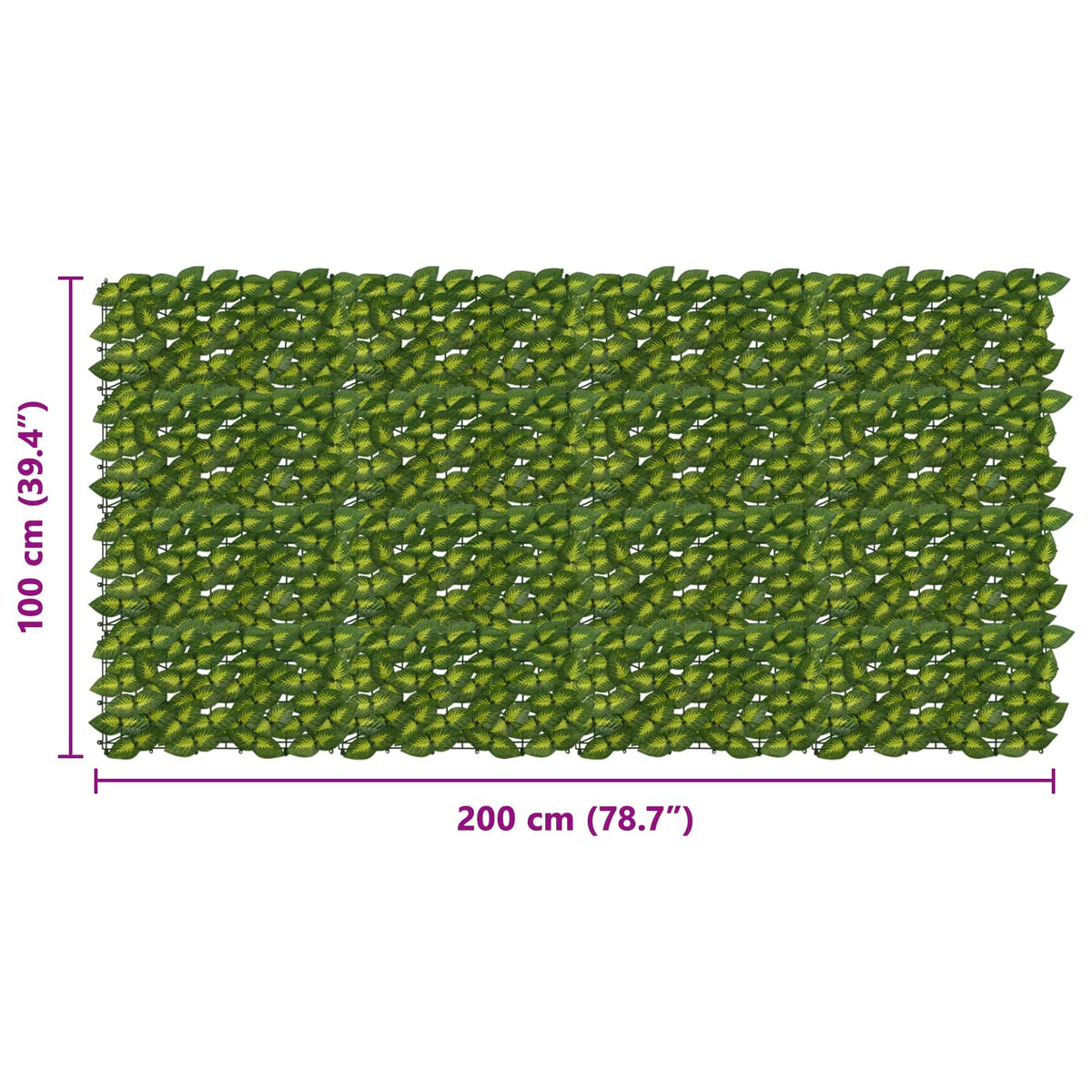 Altanscreen med blade Grøn og Gul 200 x 100 cm