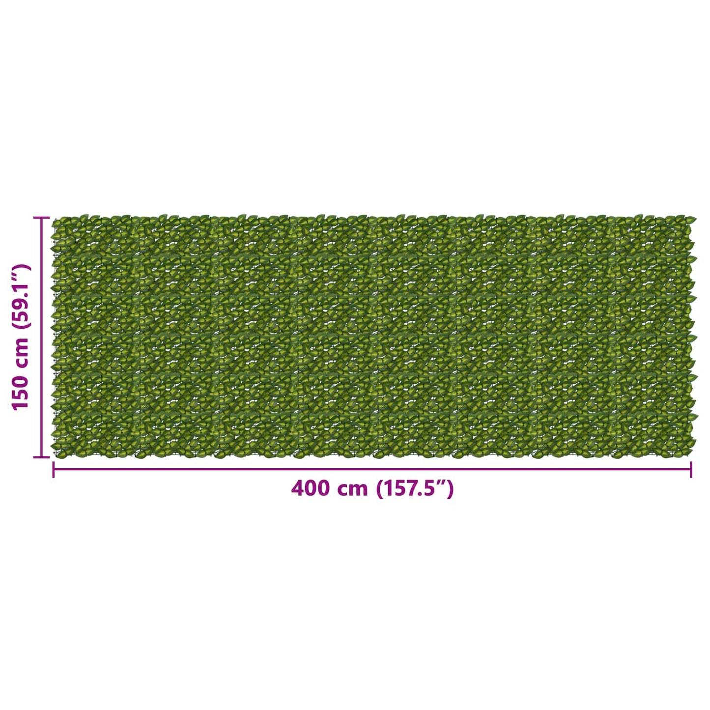 Altanscreen med blade Grøn og Gul 400 x 150 cm
