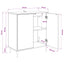 Sideboard BONN Sort eg 69 x 33 x 76 cm Konstrueret træ