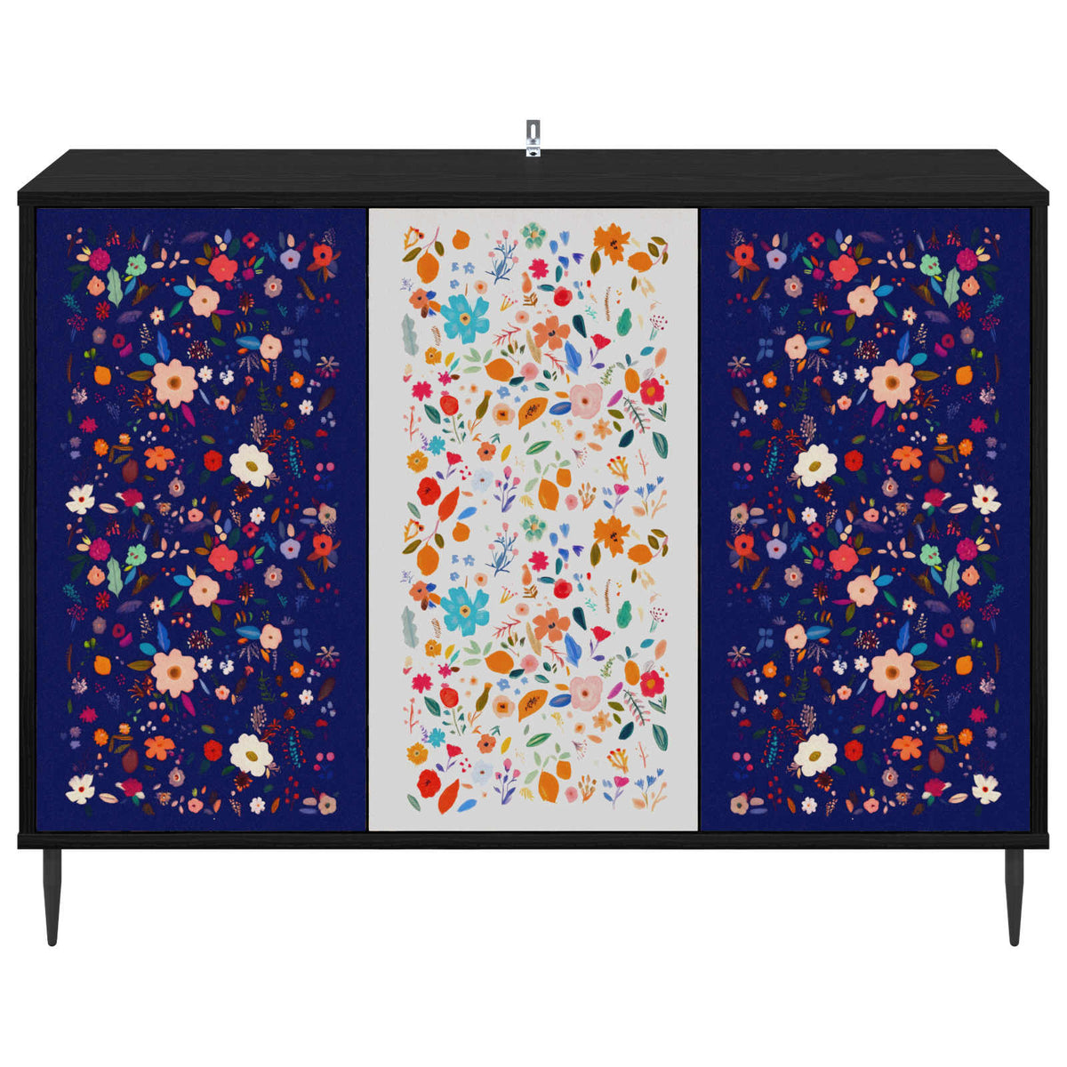 Sideboard MAINZ Sort eg 102 x 33 x 76 cm Konstrueret træ