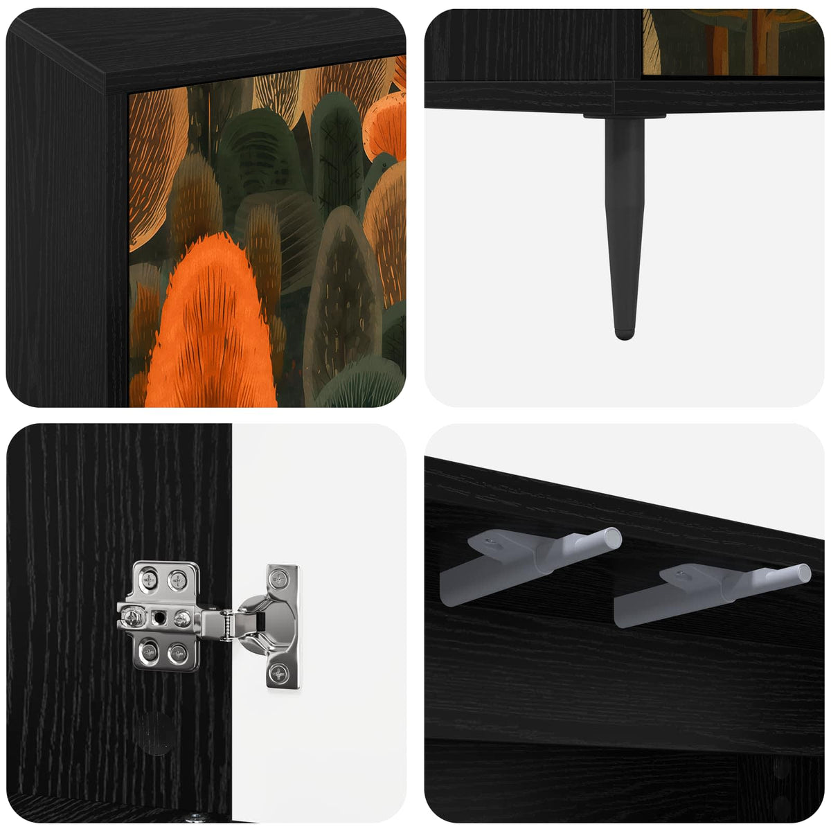TV-skab ZAANDAM 69 x 33 x 50,5 cm Sort eg Konstrueret træ