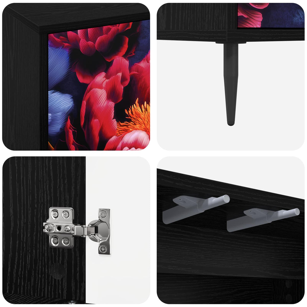 TV-skab KIEL 69 x 33 x 50,5 cm Sort eg Konstrueret træ