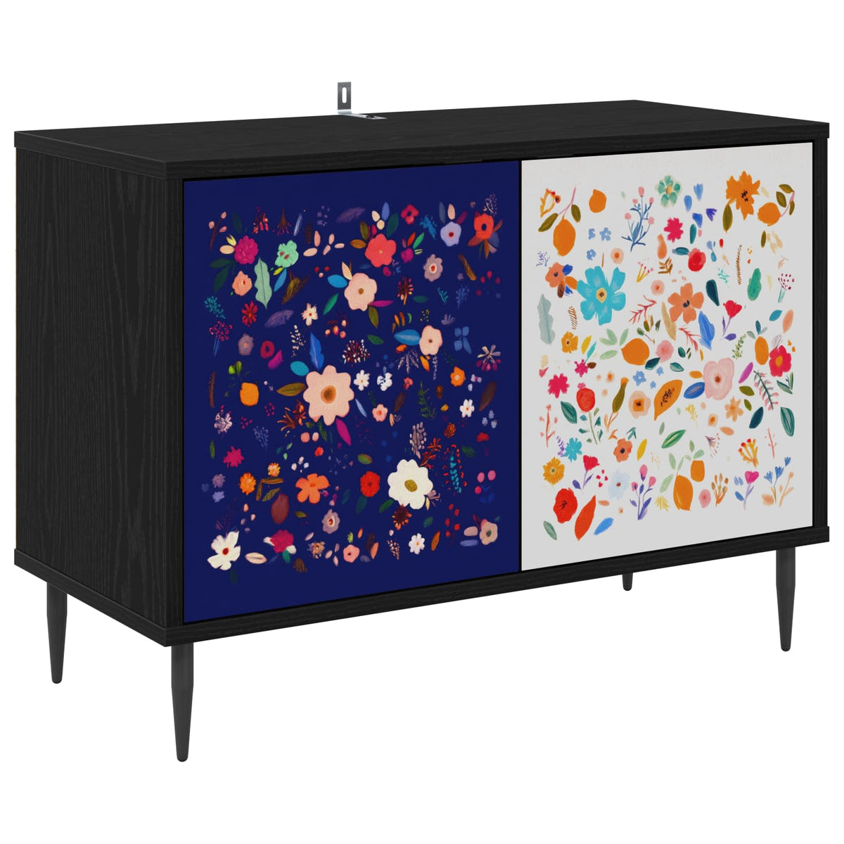 TV-skab MAINZ 69 x 33 x 50,5 cm Sort eg Konstrueret træ