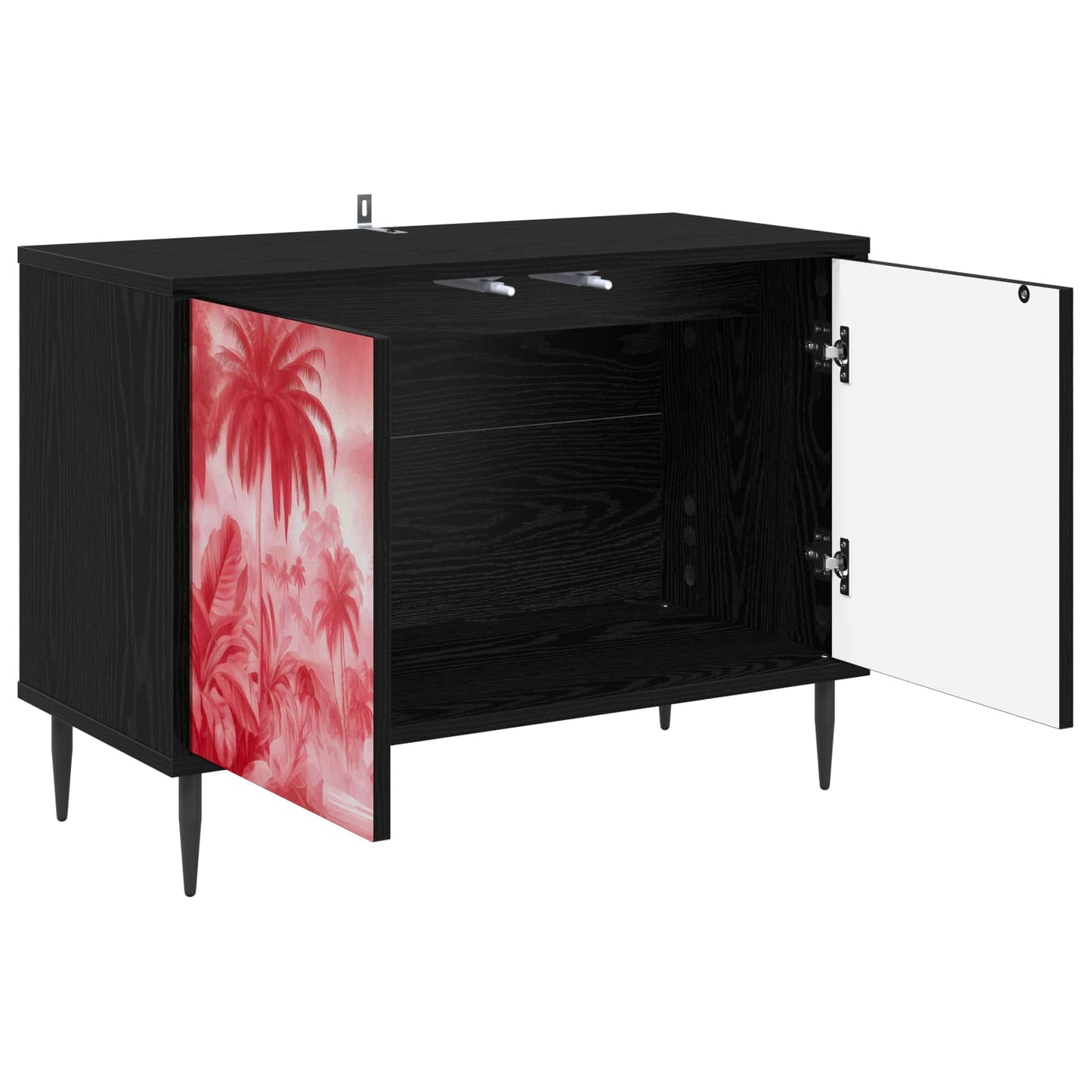 TV-skab AACHEN 69 x 33 x 50,5 cm Sort eg Konstrueret træ