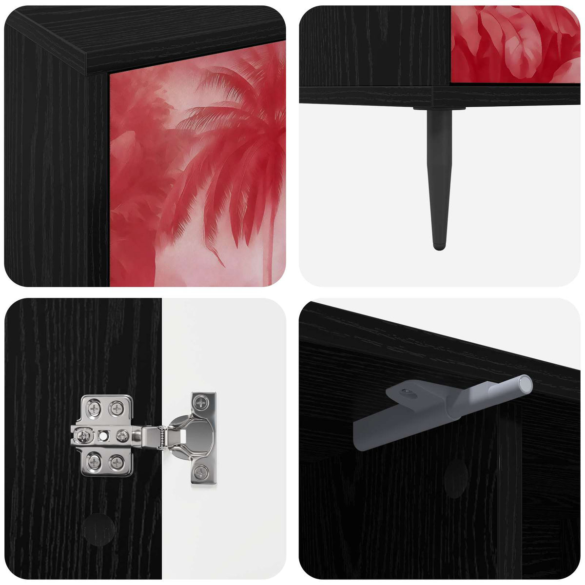 TV-skab AACHEN 102 x 33 x 51 cm Sort eg Konstrueret træ