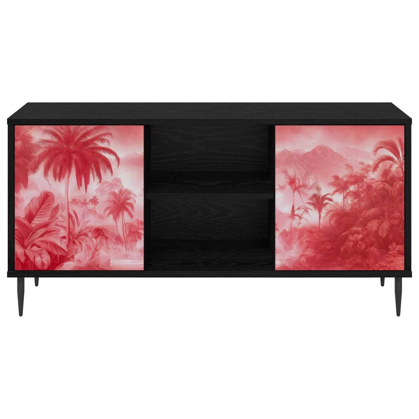 TV-skab AACHEN 102 x 33 x 51 cm Sort eg Konstrueret træ