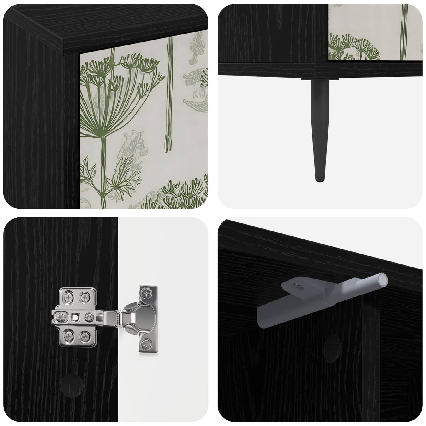 TV-skab GOTHA 102 x 33 x 51 cm Sort eg Konstrueret træ