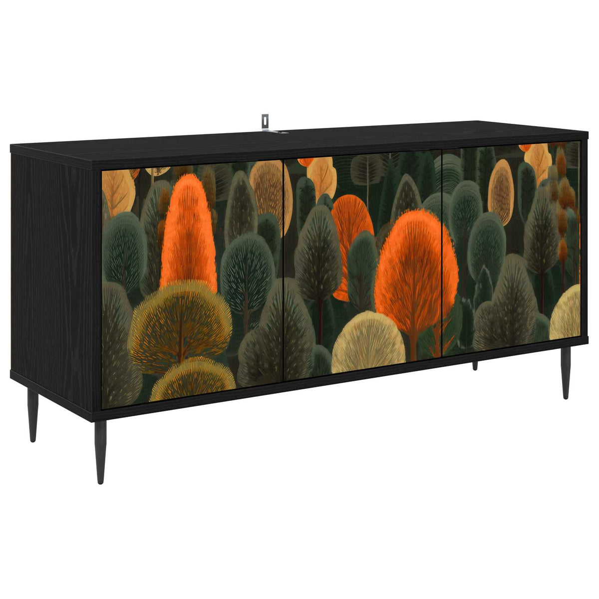TV-skab ZAANDAM 102 x 33 x 51 cm Sort eg Konstrueret træ