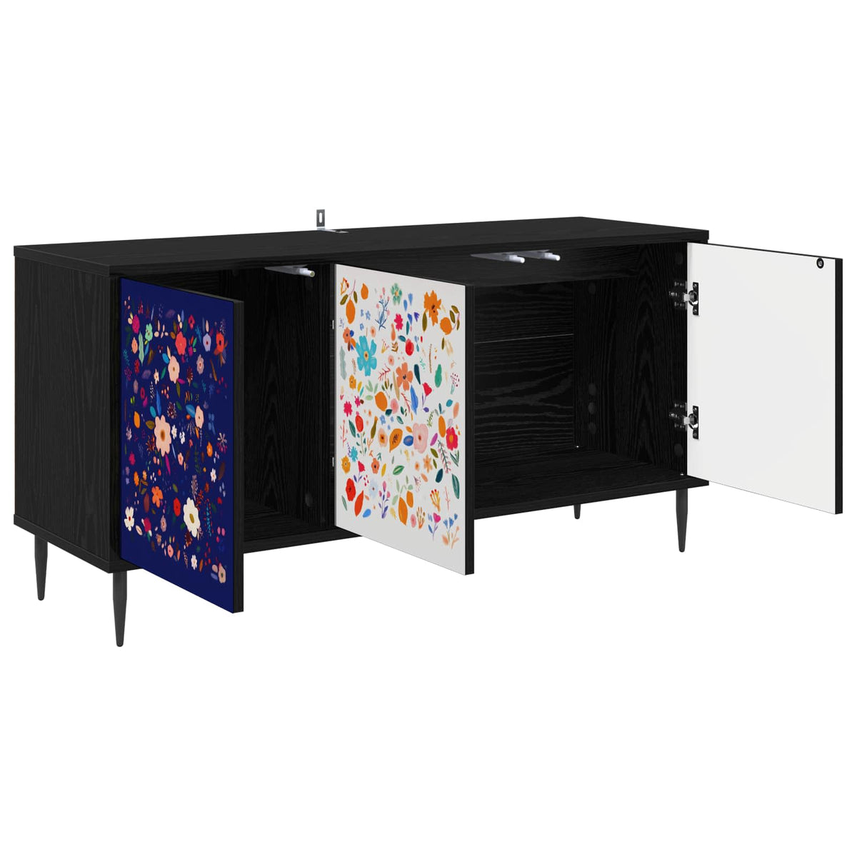 TV-skab MAINZ 102 x 33 x 51 cm Sort eg Konstrueret træ