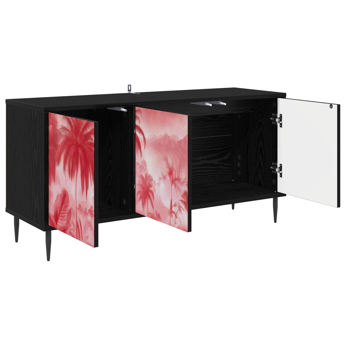 TV-skab AACHEN 102 x 33 x 51 cm Sort eg Konstrueret træ