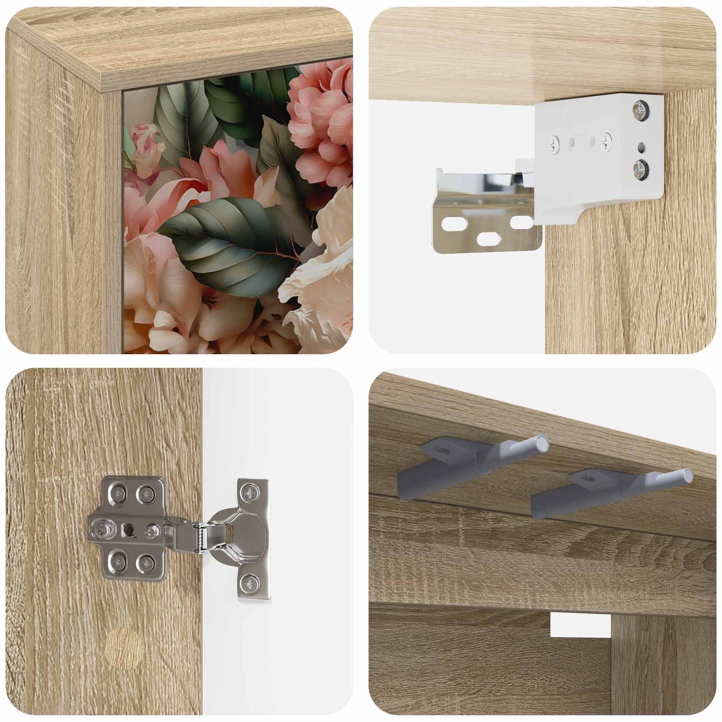 Væghængt TV Skab BORNE 69 x 33 x 40 cm Sonoma-eg