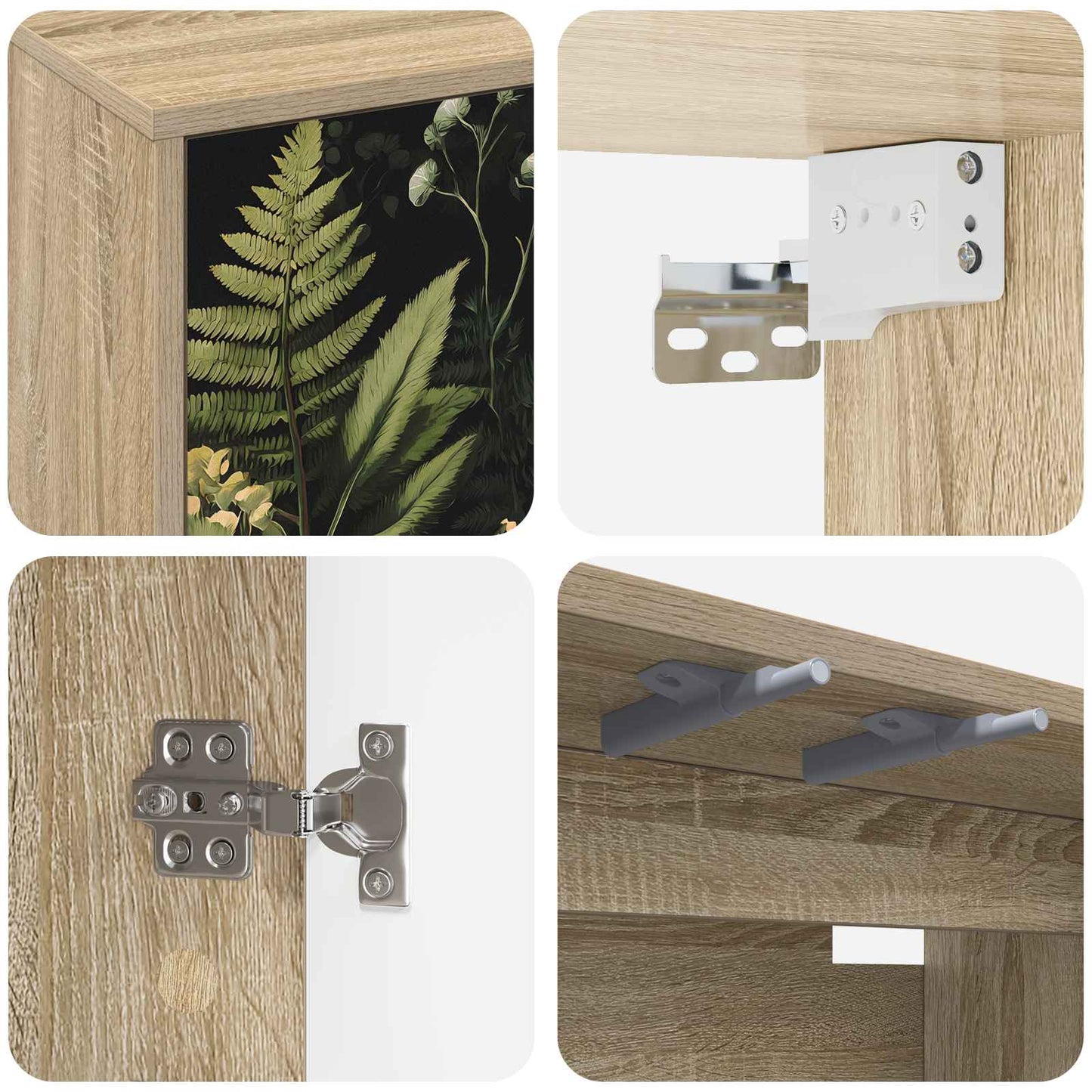 Væghængt TV Skab RHENEN 102 x 33 x 40 cm Sonoma-eg