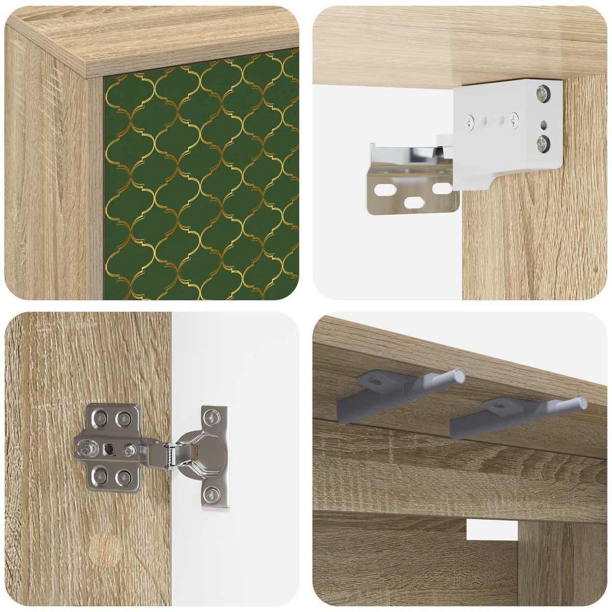 Væghængt TV Skab GELEEN 102 x 33 x 40 cm Sonoma-eg