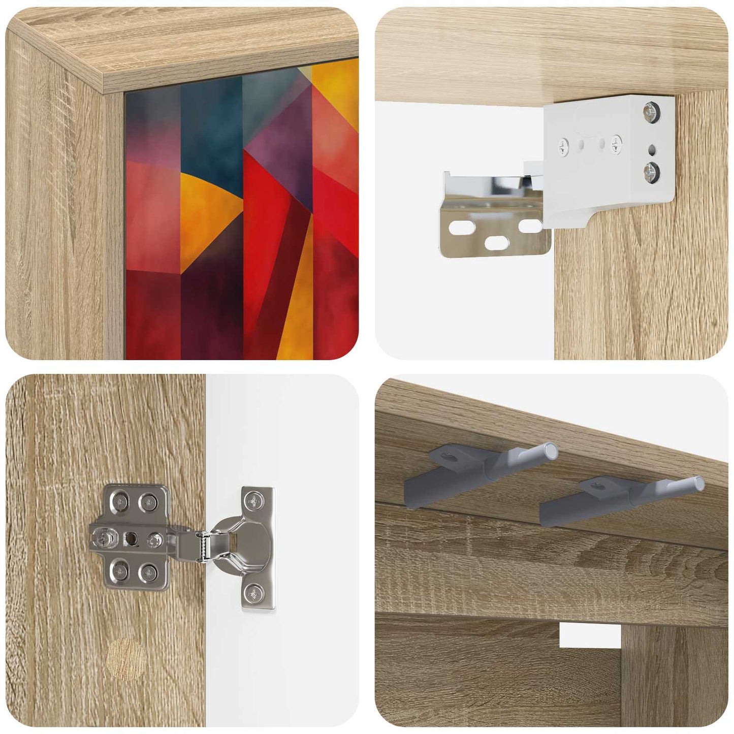 Væghængt TV Skab HEESCH 102 x 33 x 40 cm Sonoma-eg