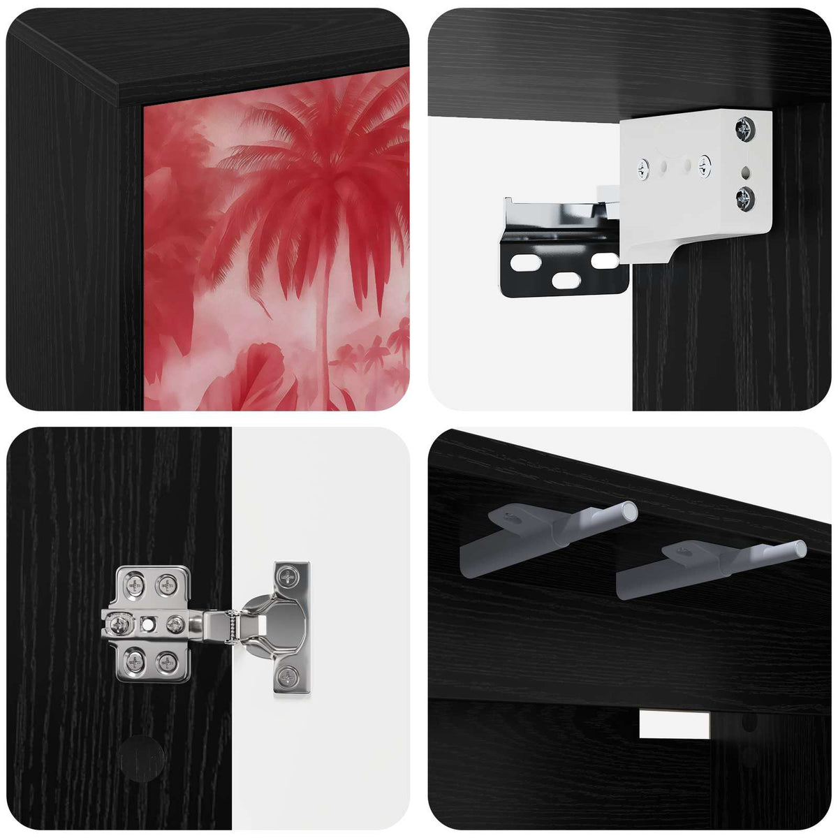 Væghængt TV Skab AACHEN 102 x 33 x 40 cm Sort eg