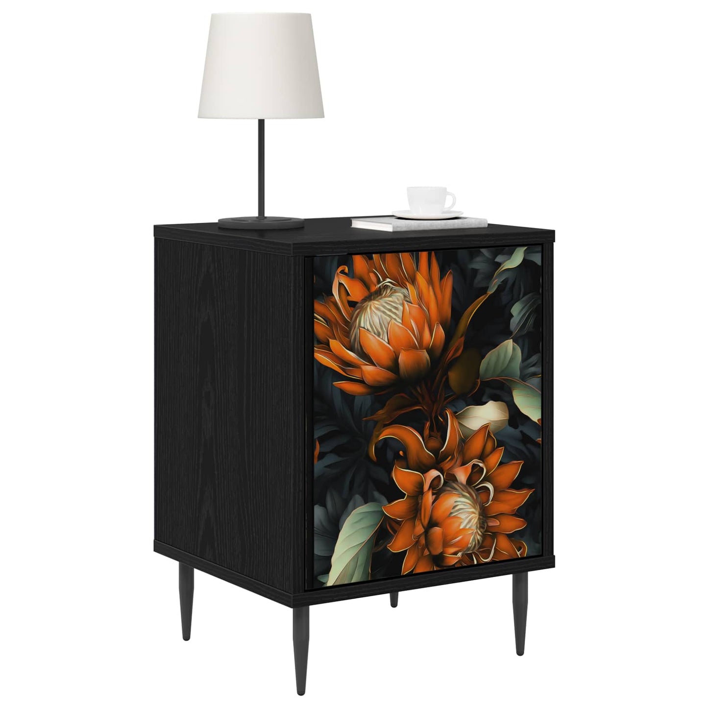 Natskab LOCHEM 2 stk. Sort eg 36 x 33 x 51 cm Konstrueret træ