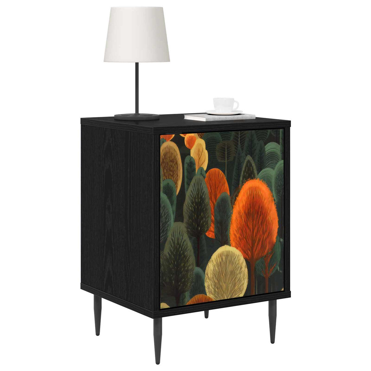 Natskab ZAANDAM 2 stk. Sort eg 36 x 33 x 51 cm Konstrueret træ