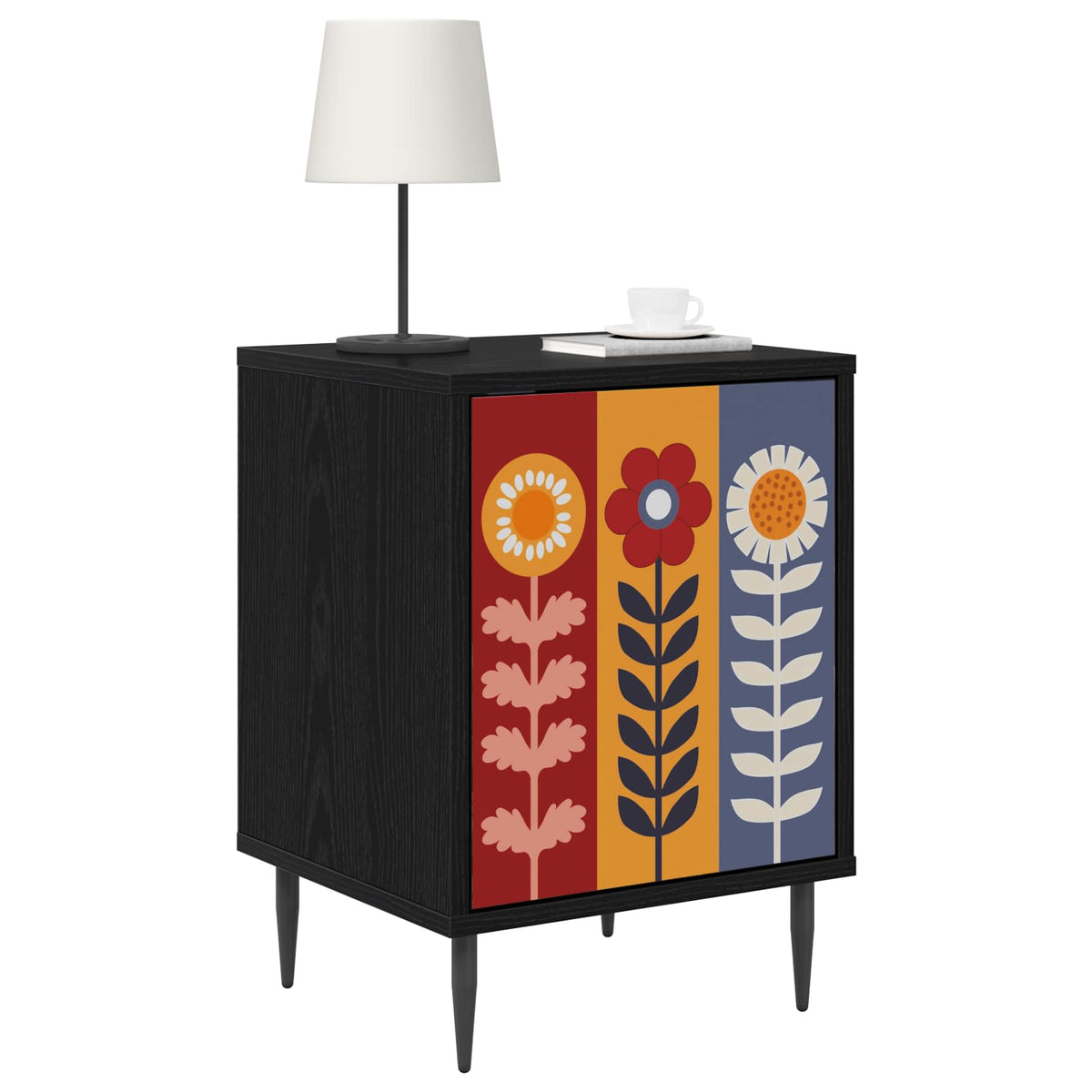 Natskab ESSEN 2 stk. Sort eg 36 x 33 x 51 cm Konstrueret træ