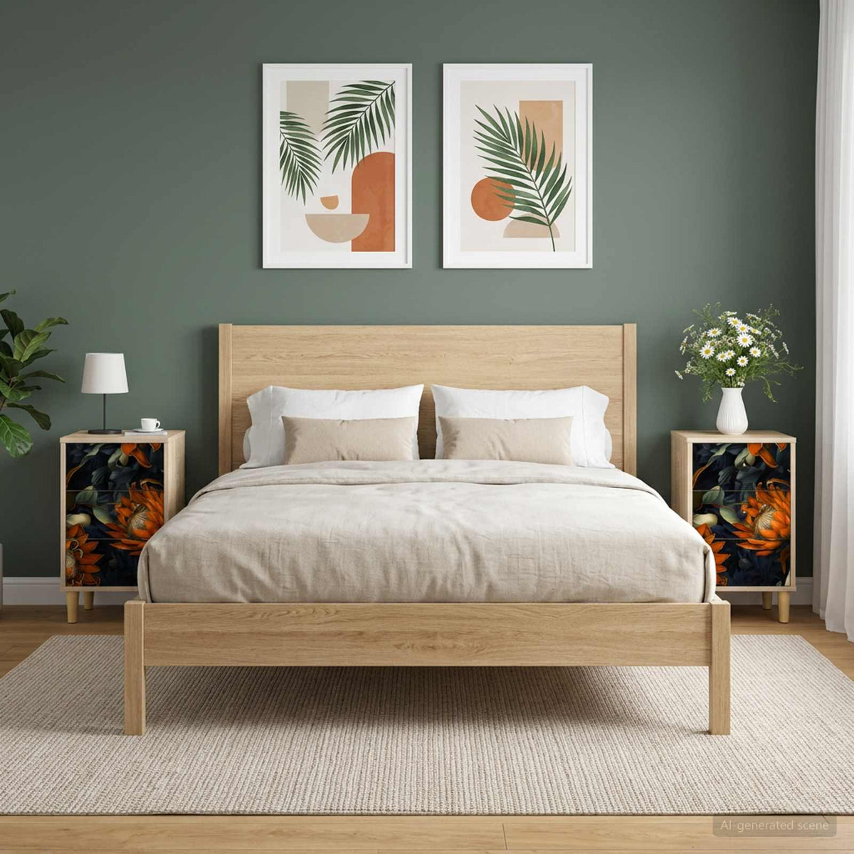 Natskab LOCHEM 2 stk. Sonoma-eg 36 x 33 x 60 cm Konstrueret træ