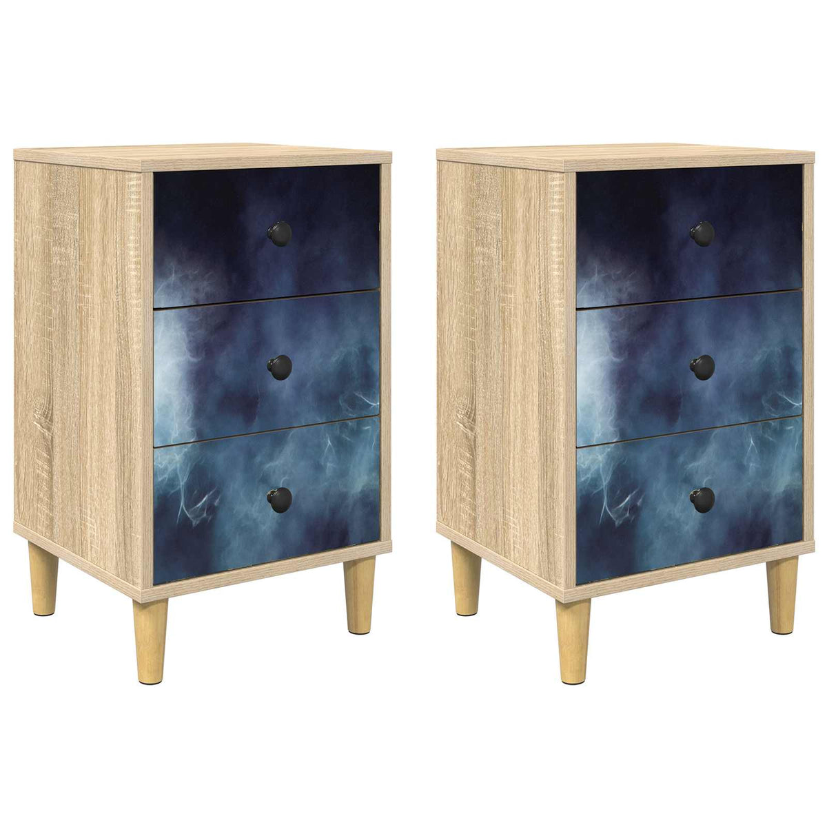 Natskab RAALTE 2 stk. Sonoma-eg 36 x 33 x 60 cm Konstrueret træ