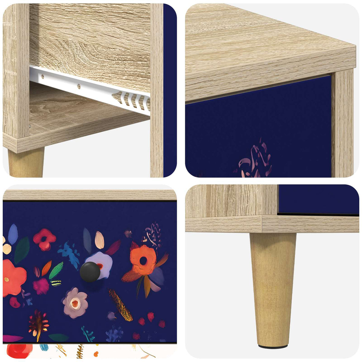 Natskab MAINZ 2 stk. Sonoma-eg 36 x 33 x 60 cm Konstrueret træ
