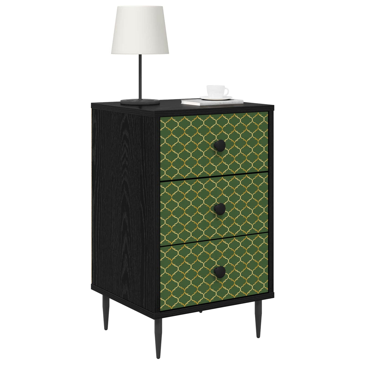 Natskab GELEEN 2 stk. Sort eg 36 x 33 x 61 cm Konstrueret træ