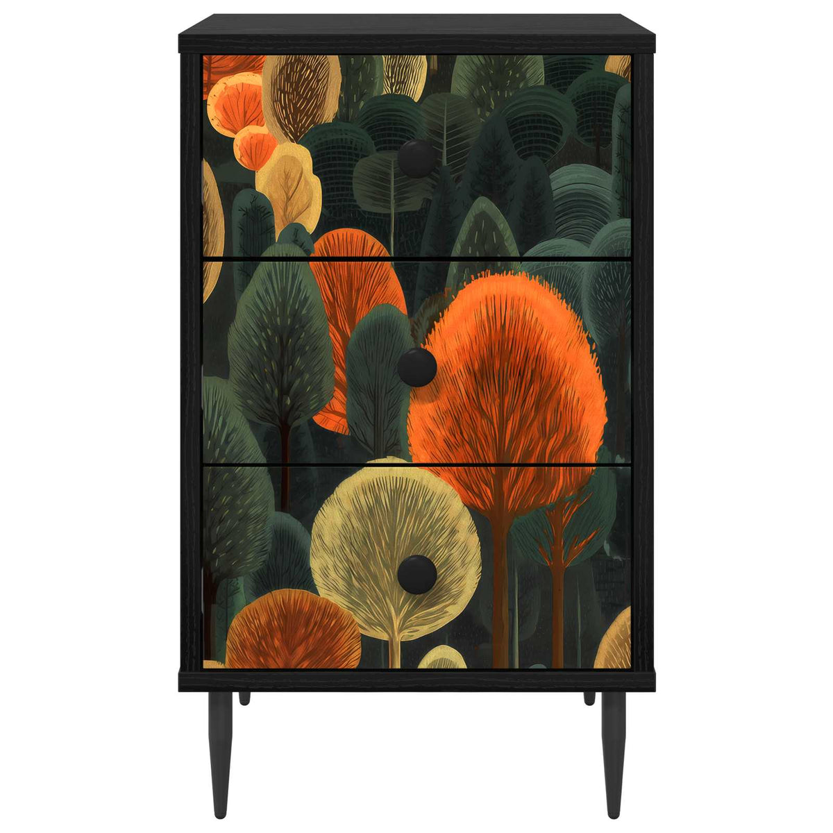 Natskab ZAANDAM 2 stk. Sort eg 36 x 33 x 61 cm Konstrueret træ