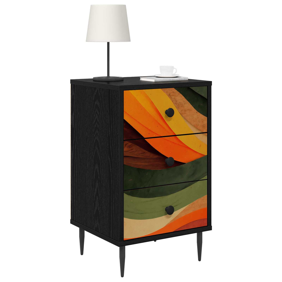 Natskab BONN 2 stk. Sort eg 36 x 33 x 61 cm Konstrueret træ