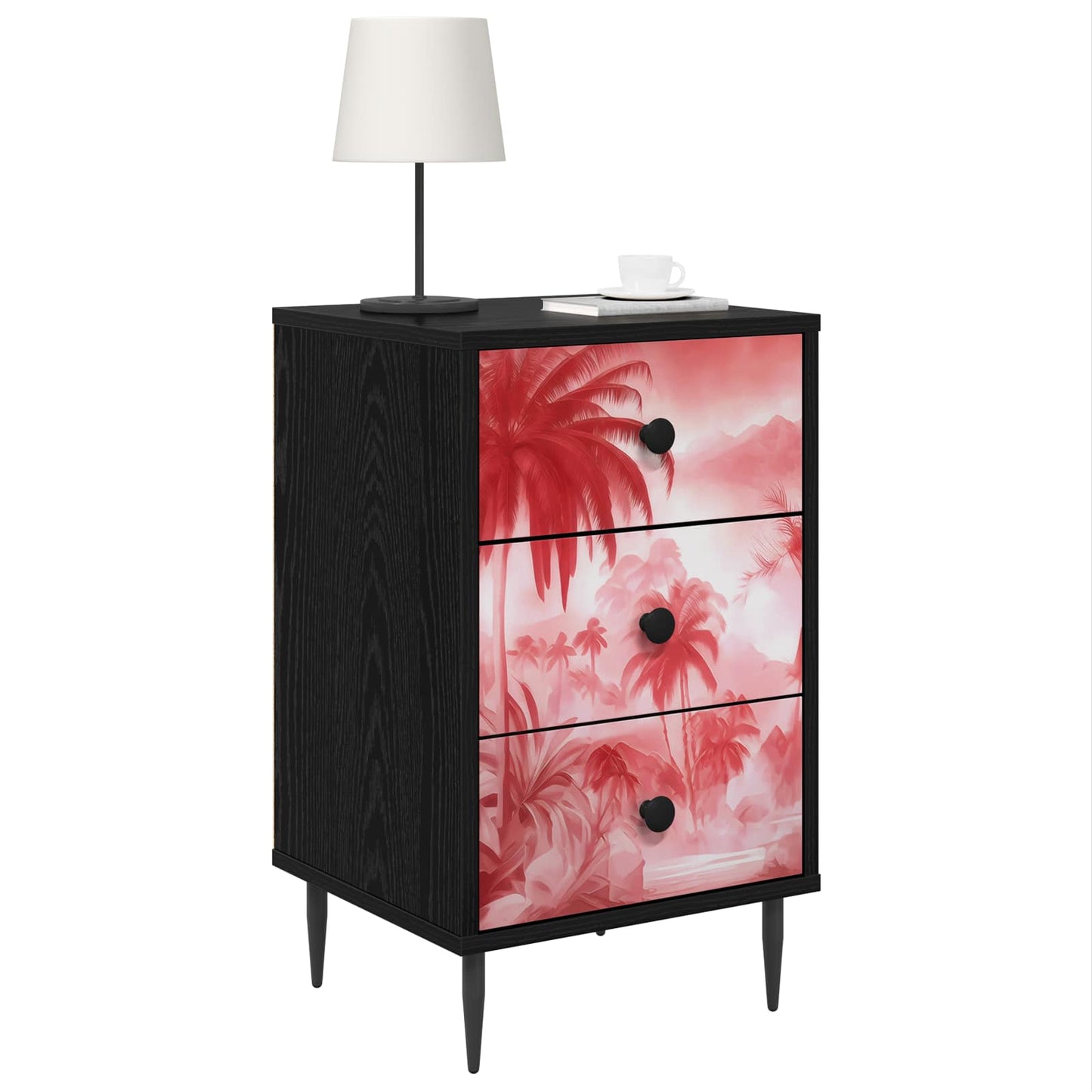 Natskab AACHEN Sort eg 36 x 33 x 61 cm Konstrueret træ