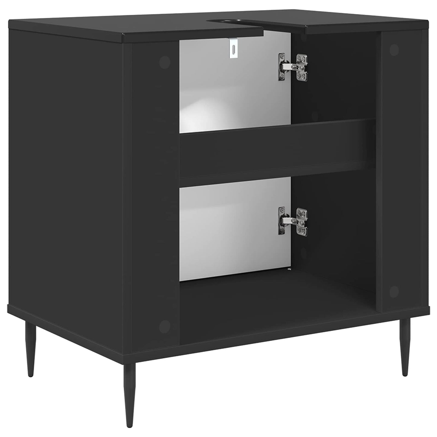 Badeværelsesskab LOCHEM Sort eg 60 x 40 x 61 cm Konstrueret træ