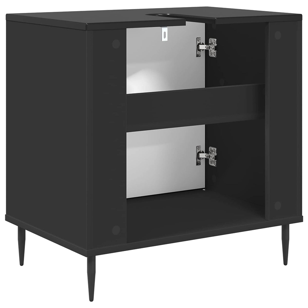 Badeværelsesskab AACHEN Sort eg 60 x 40 x 61 cm Konstrueret træ