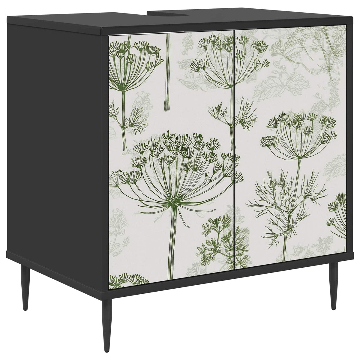 Badeværelsesskab GOTHA Sort eg 60 x 40 x 61 cm Konstrueret træ