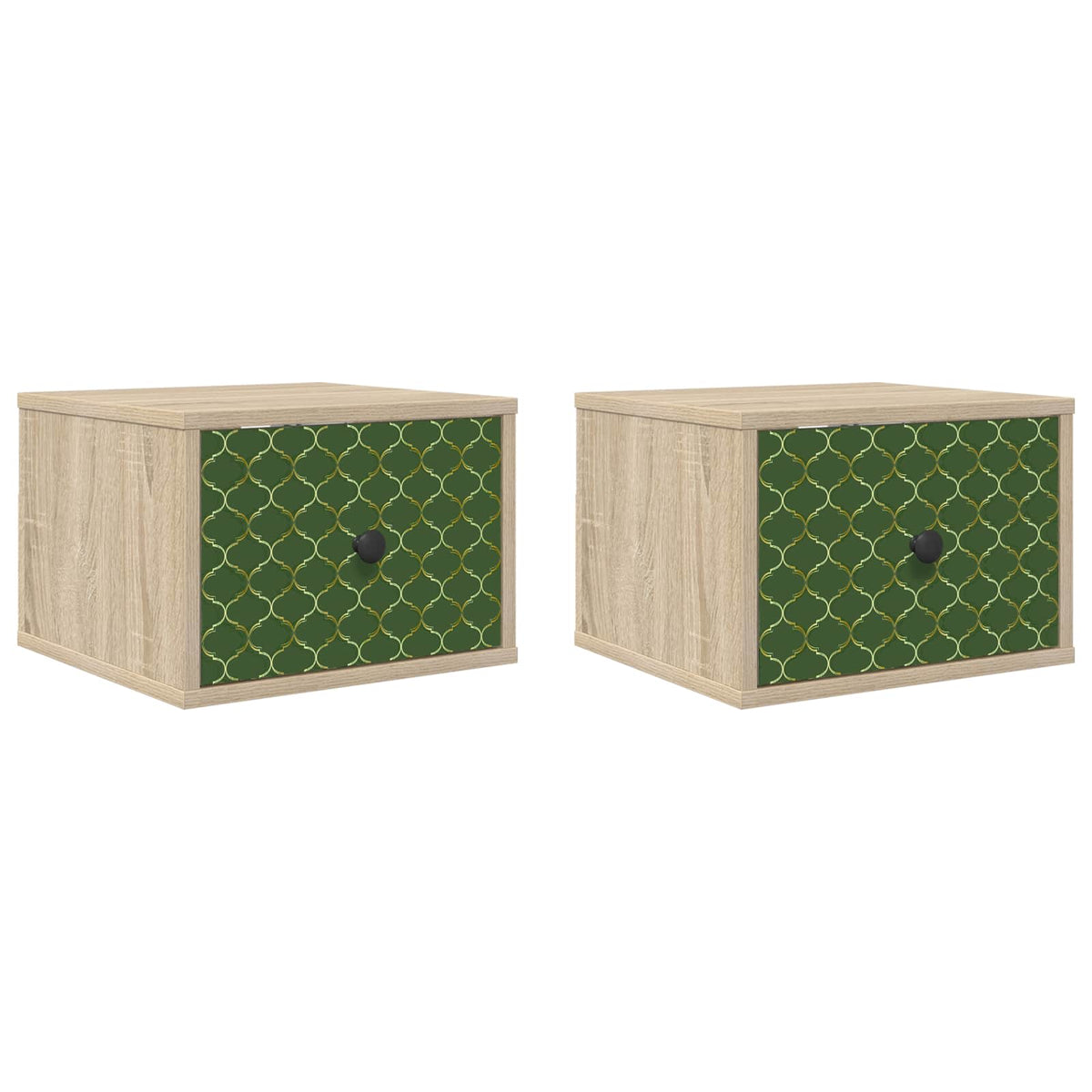 Vægmonteret natbord GELEEN 2 stk. Sonoma-eg 36 x 33 x 25 cm
